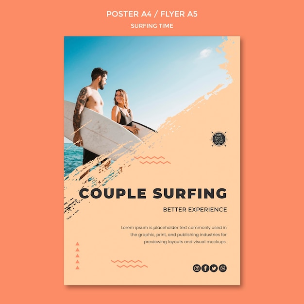 Free PSD surf concept flyer template