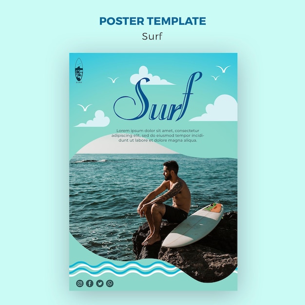 Free PSD surf concept poster template