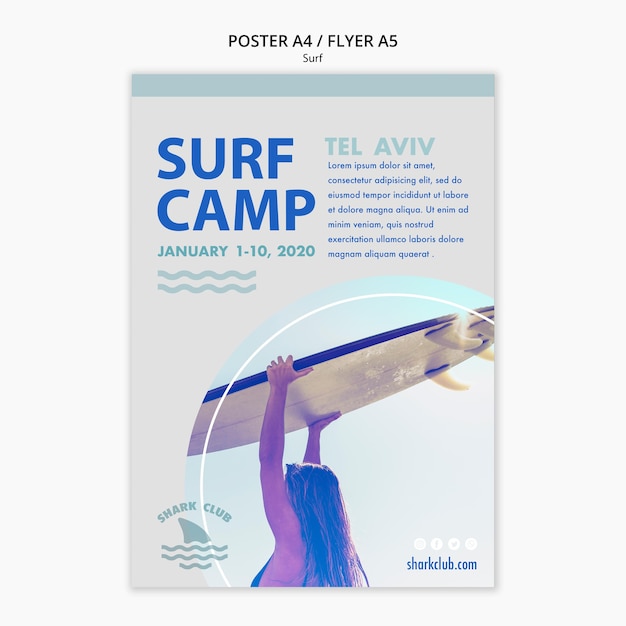 Free PSD surf poster template