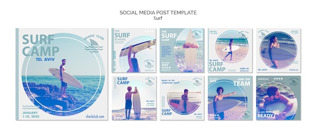 Surf social media post template