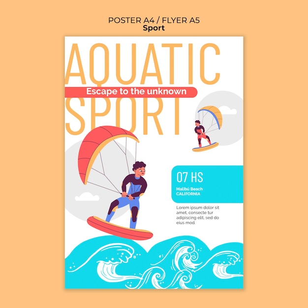 Free PSD surf sport template design