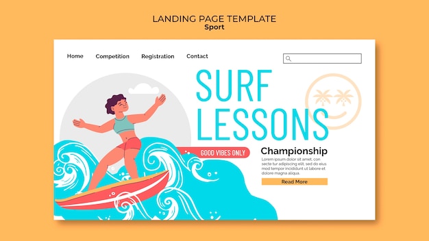 Free PSD surf sport template design