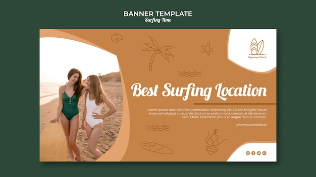 Free PSD surfing banner template theme