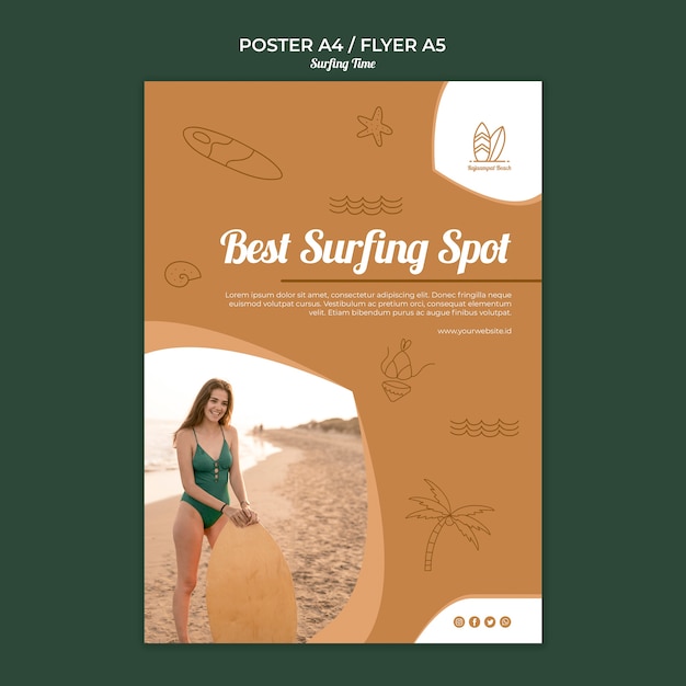 Free PSD surfing poster template