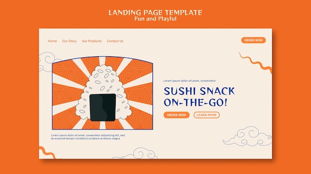 Free PSD sushi bar web template