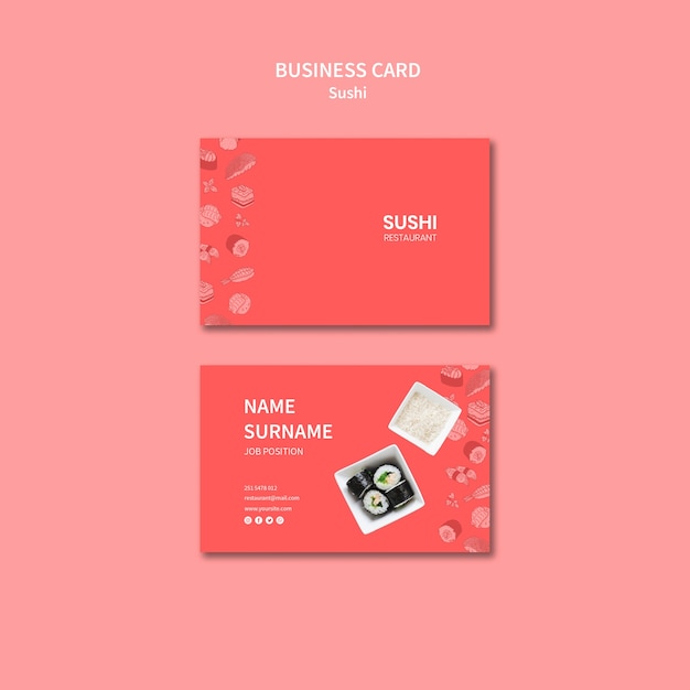 Sushi business card template