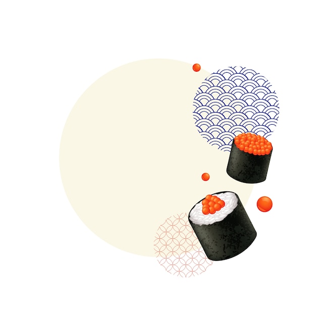 Free PSD sushi illustration isolated