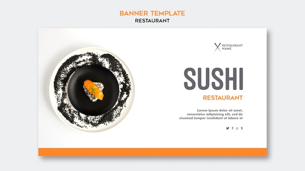 Free PSD sushi restaurant banner template