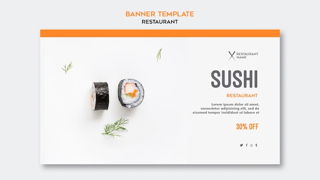 Sushi restaurant template banner