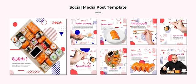 Free PSD sushi social media post template