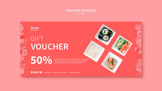 Sushi voucher template