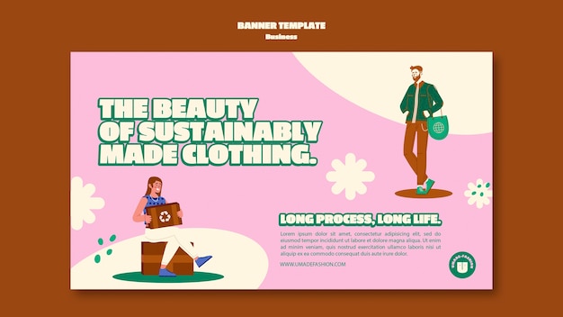 Free PSD sustainable slow fashion store horizontal banner template