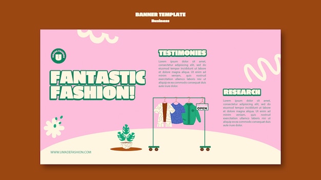 Free PSD sustainable slow fashion store horizontal banner template