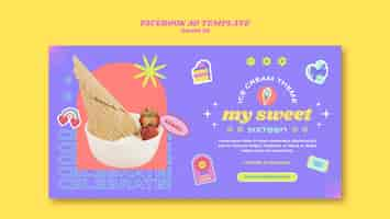 Free PSD sweet 16 social media promo template with ice cream theme