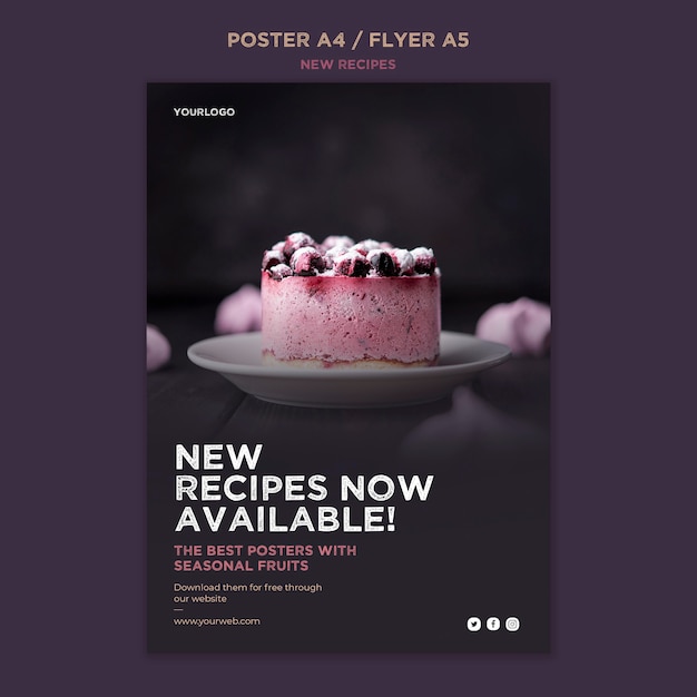 Free PSD sweet recipes flyer template