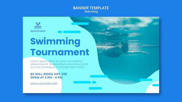 Free PSD swimming banner template