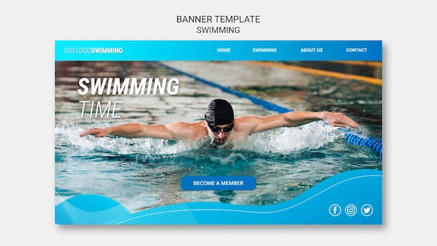 Swimming concept for banner