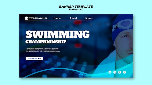 Free PSD swimming template for banner design