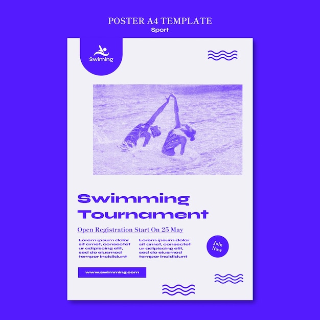 Free PSD swimming tournament poster template