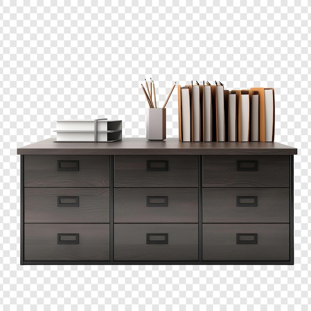 Free PSD a table designed for writing or paperwork may have drawers isolated on transparent background