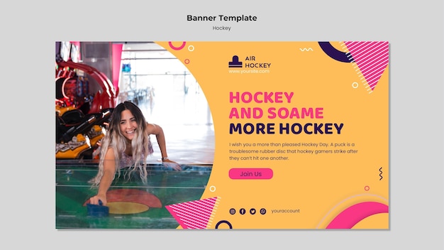 Free PSD table hockey banner design template