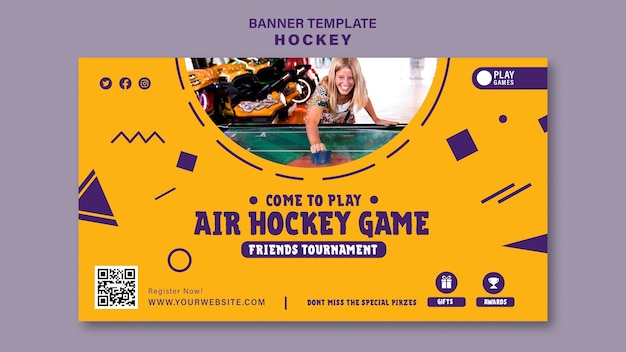 Free PSD table hockey banner design template