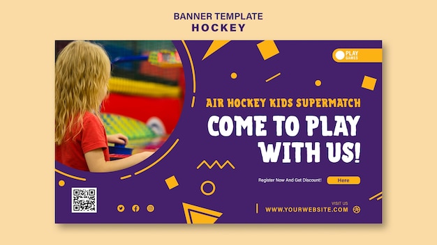 Free PSD table hockey banner design template