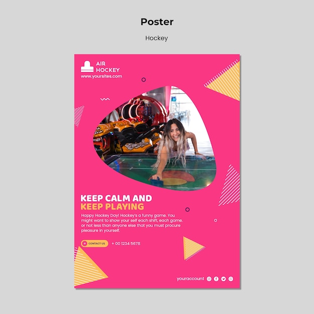 Table hockey poster design template