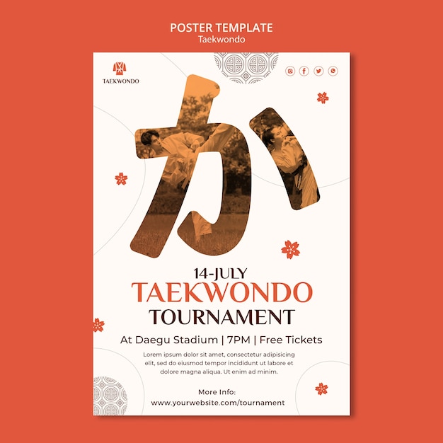 Taekwondo class  poster template