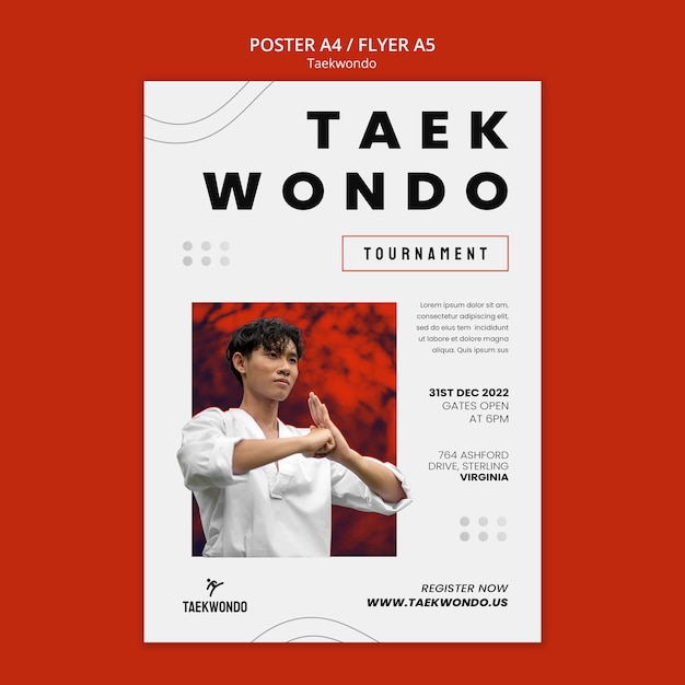 Taekwondo practice poster template