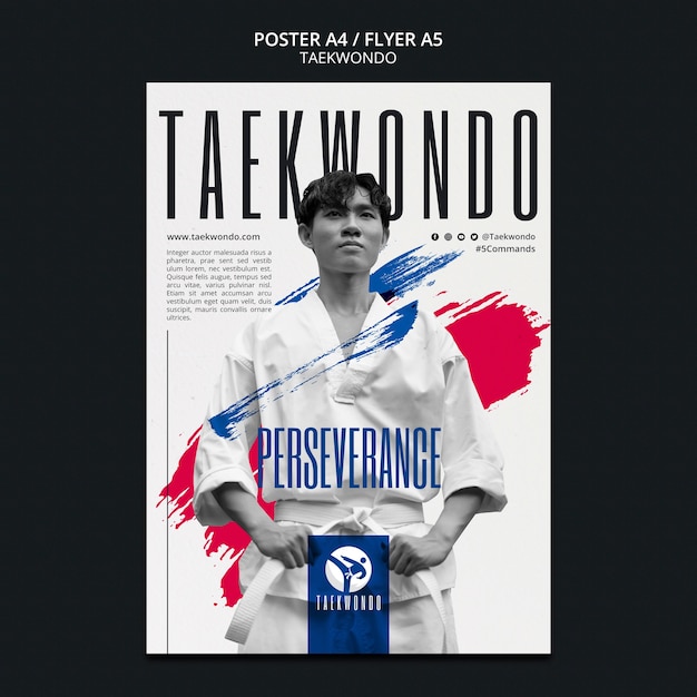 Free PSD taekwondo practice poster template