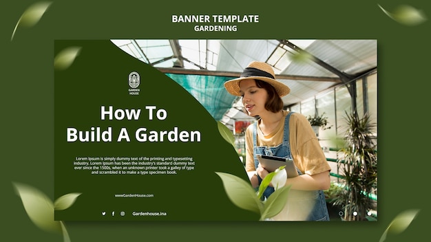 Free PSD take care of plants horizontal banner