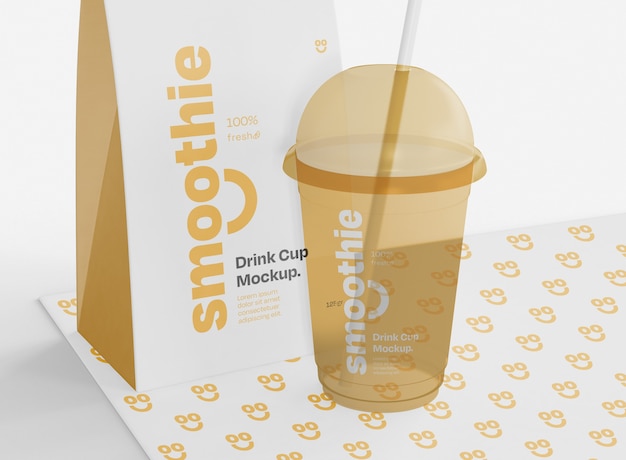 Free PSD takeaway drink mockup