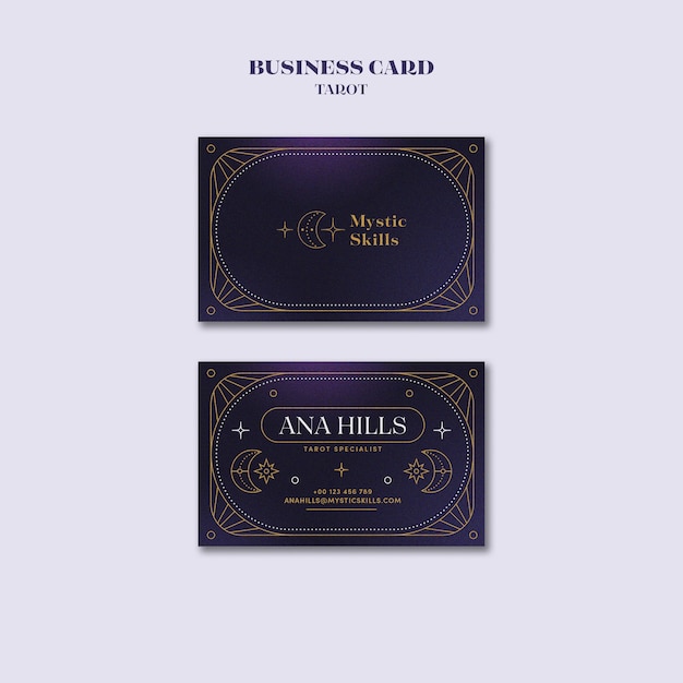 Free PSD tarot cards horizontal business card template