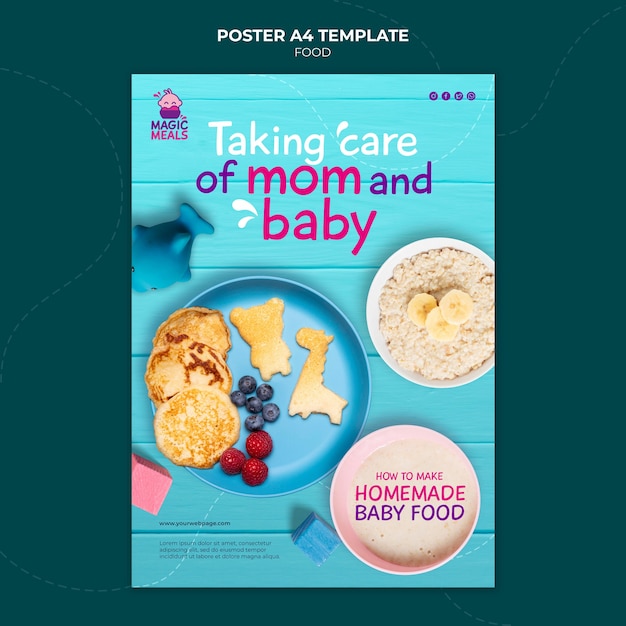 Free PSD tasty baby food poster template