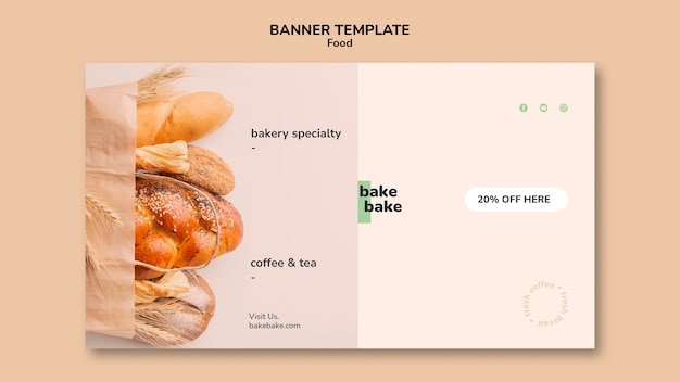 Free PSD tasty baked products banner template