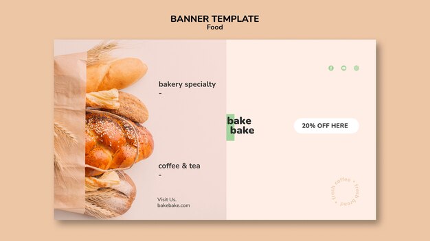 Tasty baked products banner template