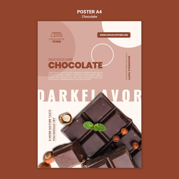 Free PSD tasty chocolate poster template