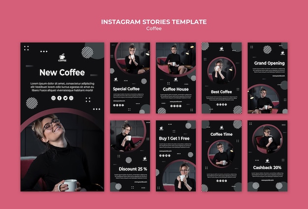 Free PSD tasty coffee instagram stories template