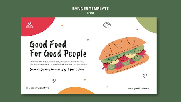 Free PSD tasty food banner template