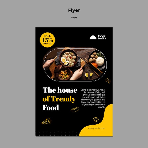 Tasty food poster template with discount