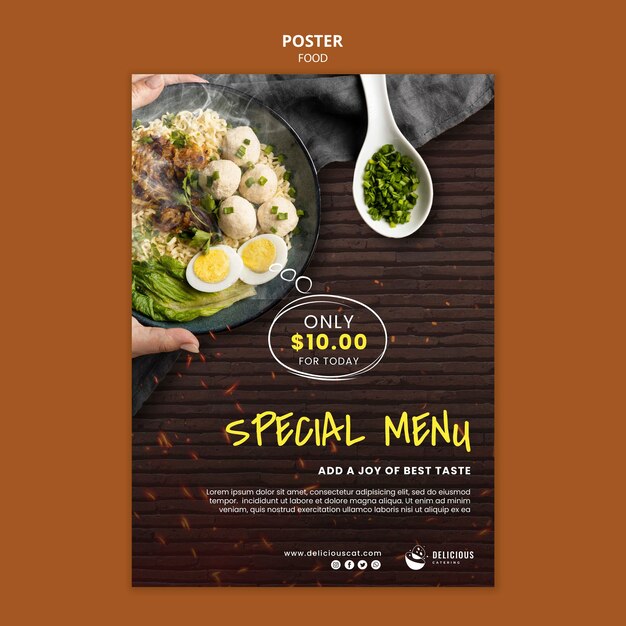 Tasty food special menu poster template