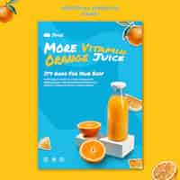 Free PSD tasty orange juice vertical poster template