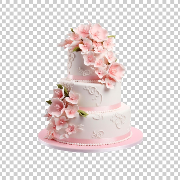 Free PSD tasty wedding fondant cake isolated on a transparent background