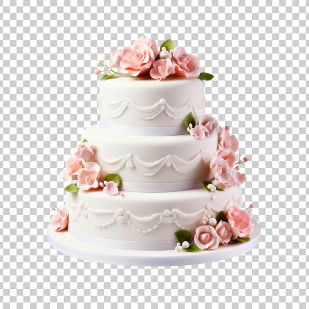 tasty wedding fondant cake isolated on a transparent background