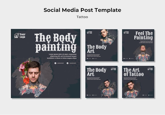 Tattoo artist social media post template