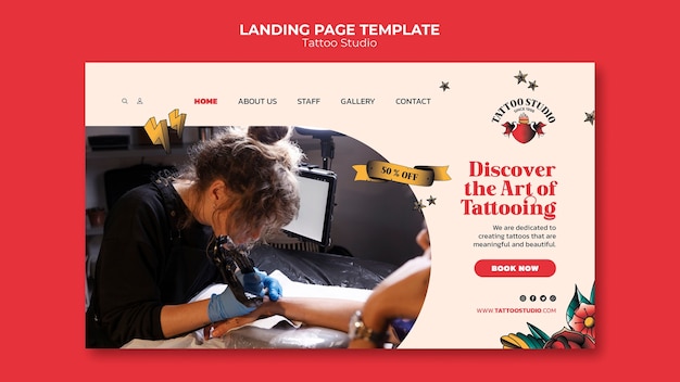 Free PSD tattoo landing page template design