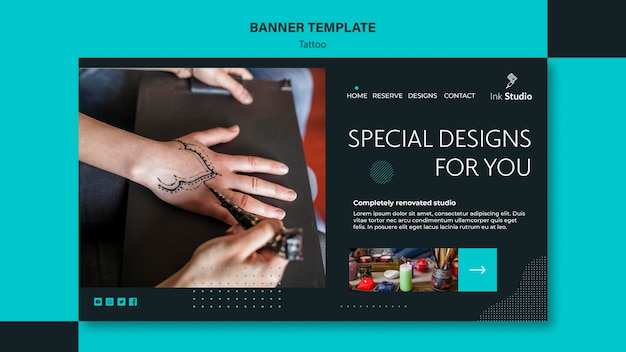 Tattoo shop banner template