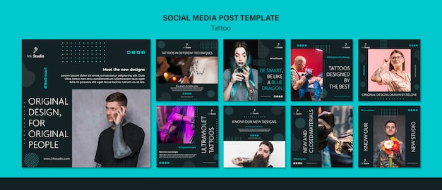 Tattoo studio social media post template