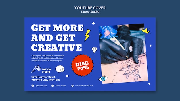 Free PSD tattoo studio youtube cover template